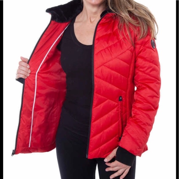Nautica Ladies' Hooded Puffer Jacket, Red - Picture 5 of 9